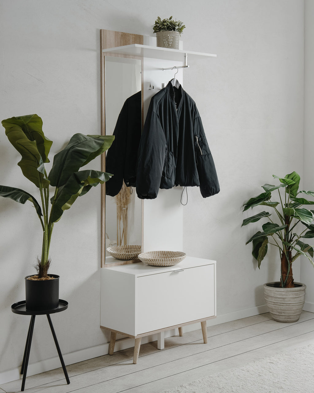 GOTEBORG entrance hall furniture with mirror and coat rack