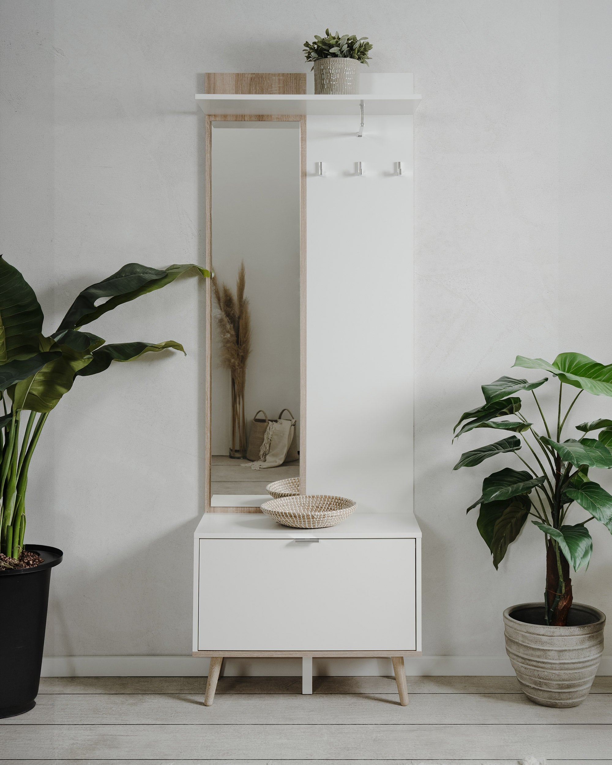 GOTEBORG entrance hall furniture with mirror and coat rack