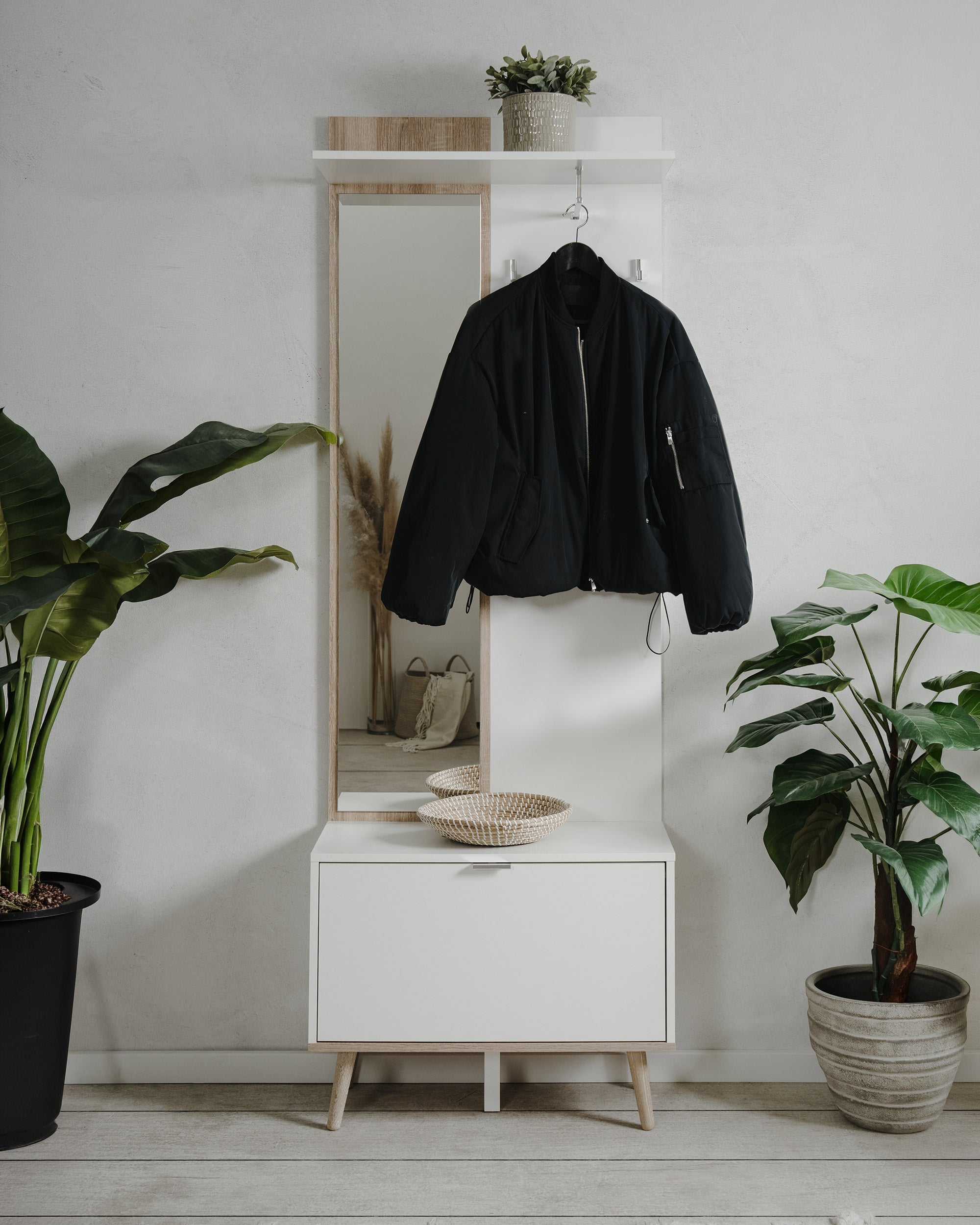 GOTEBORG entrance hall furniture with mirror and coat rack