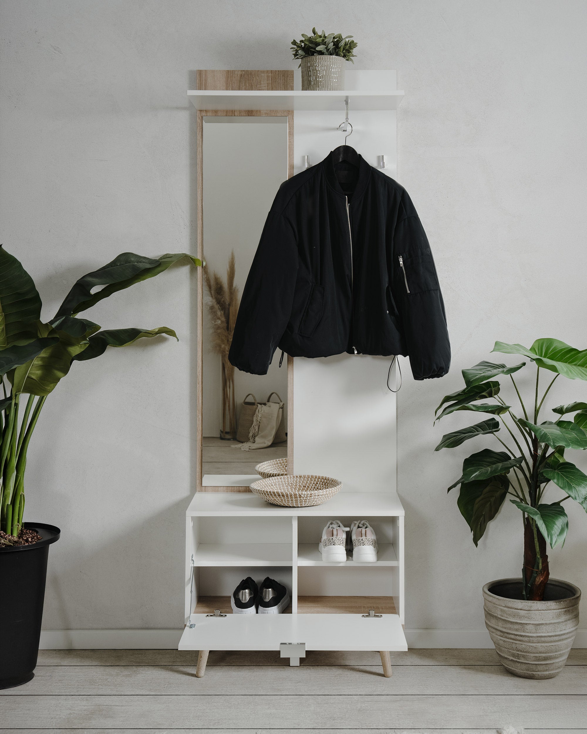 GOTEBORG entrance hall furniture with mirror and coat rack