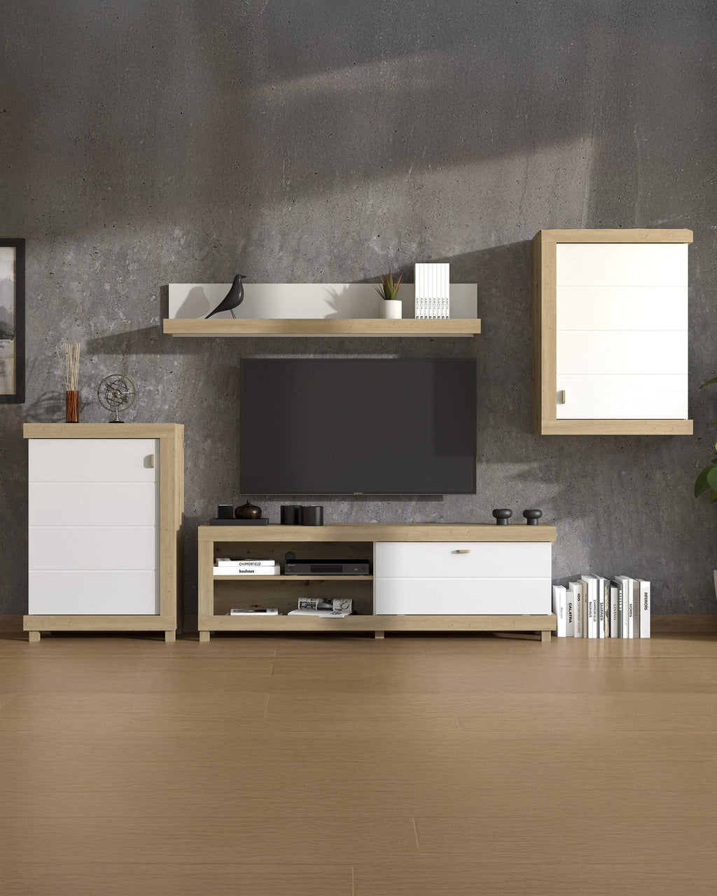 Mueble de TV HASTINGS con 4 elementos