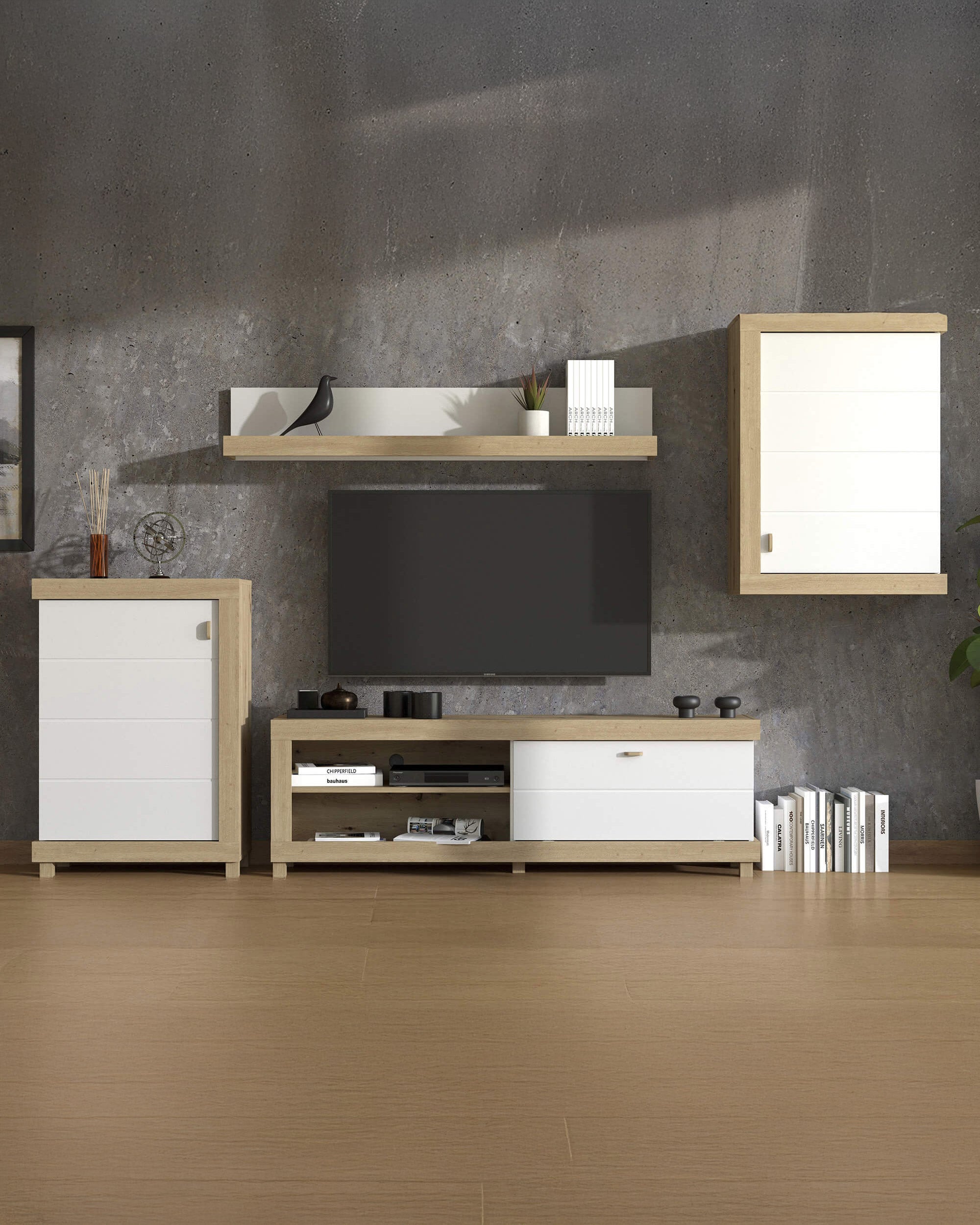 Mueble de TV HASTINGS con 4 elementos