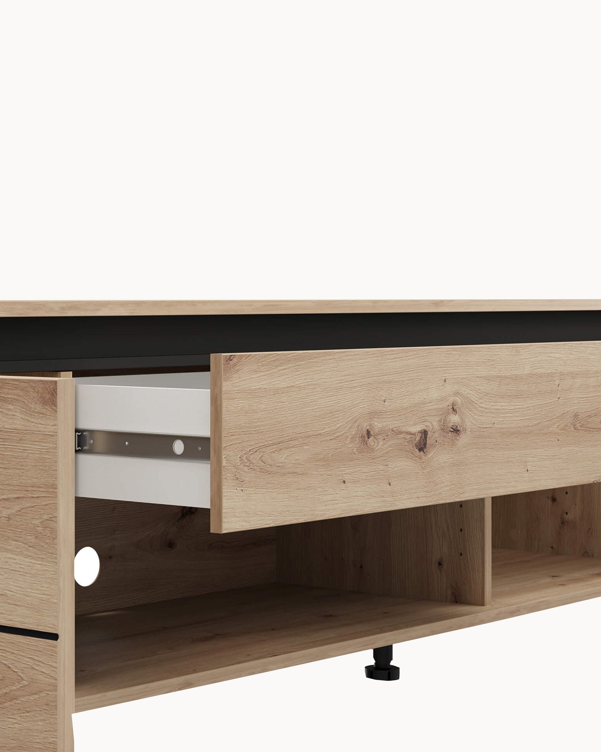 Mueble TV MARRÓN con 2 puertas y 1 cajón