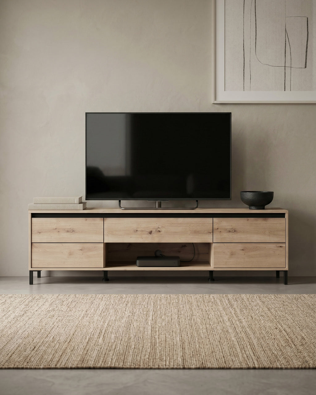 Mueble TV MARRÓN con 2 puertas y 1 cajón