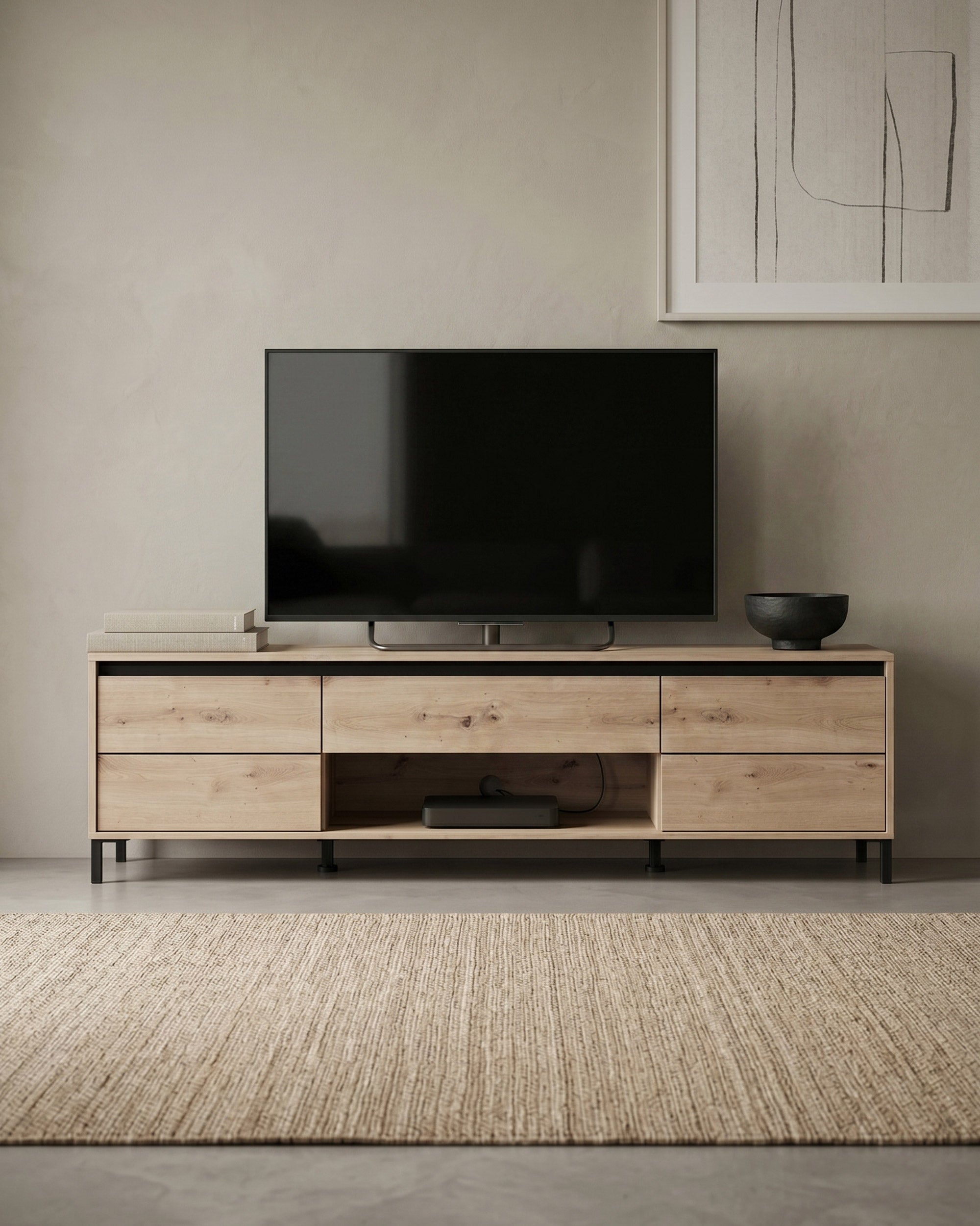 Mueble TV MARRÓN con 2 puertas y 1 cajón