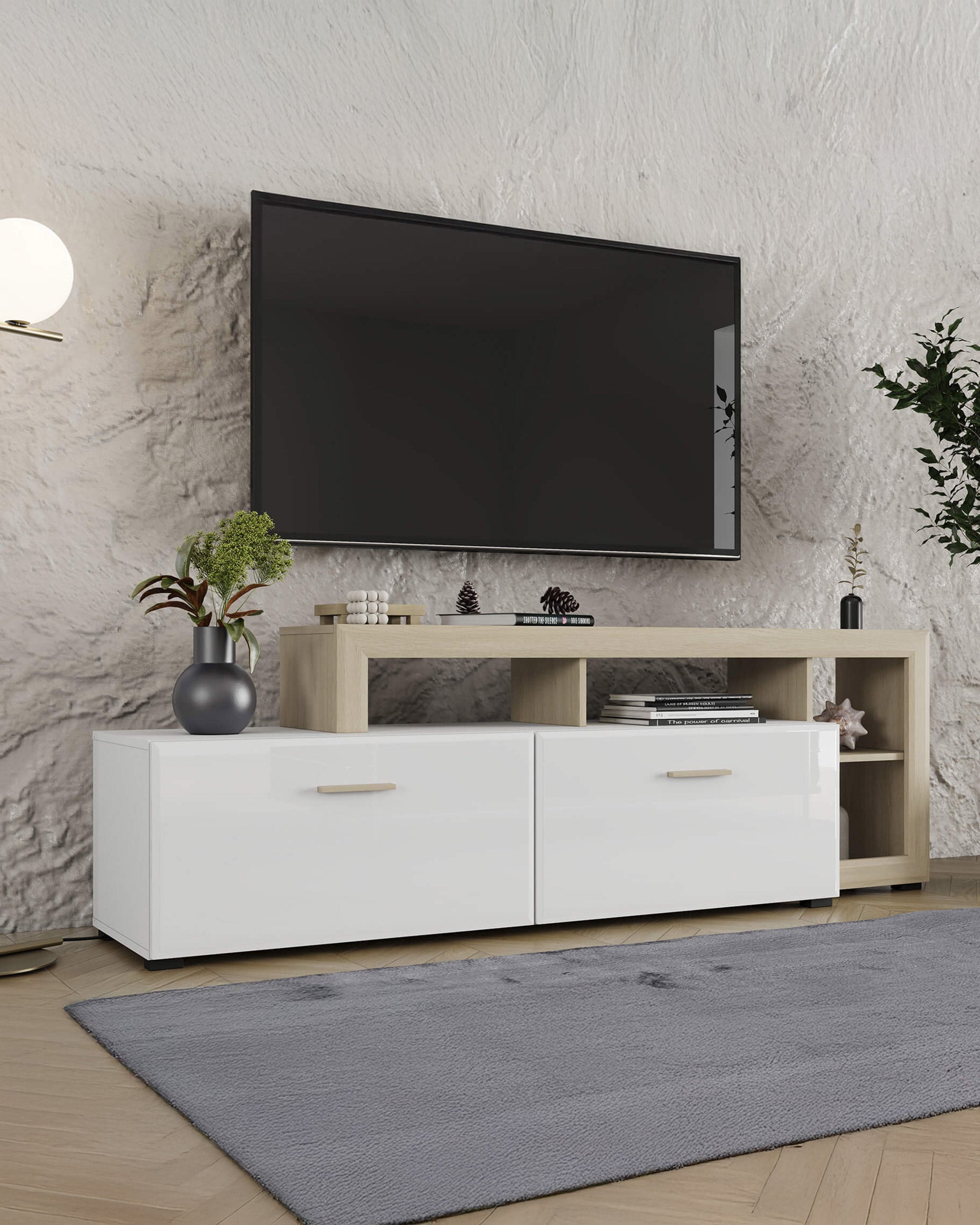 CARLOW TV unit with 2 drop-down doors