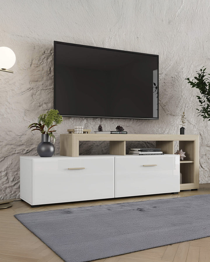 Mueble TV CARLOW con 2 puertas abatibles