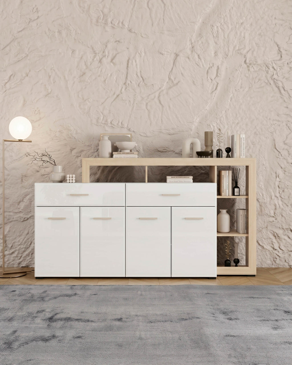 Aparador CARLOW com 4 portas e 2 gavetas