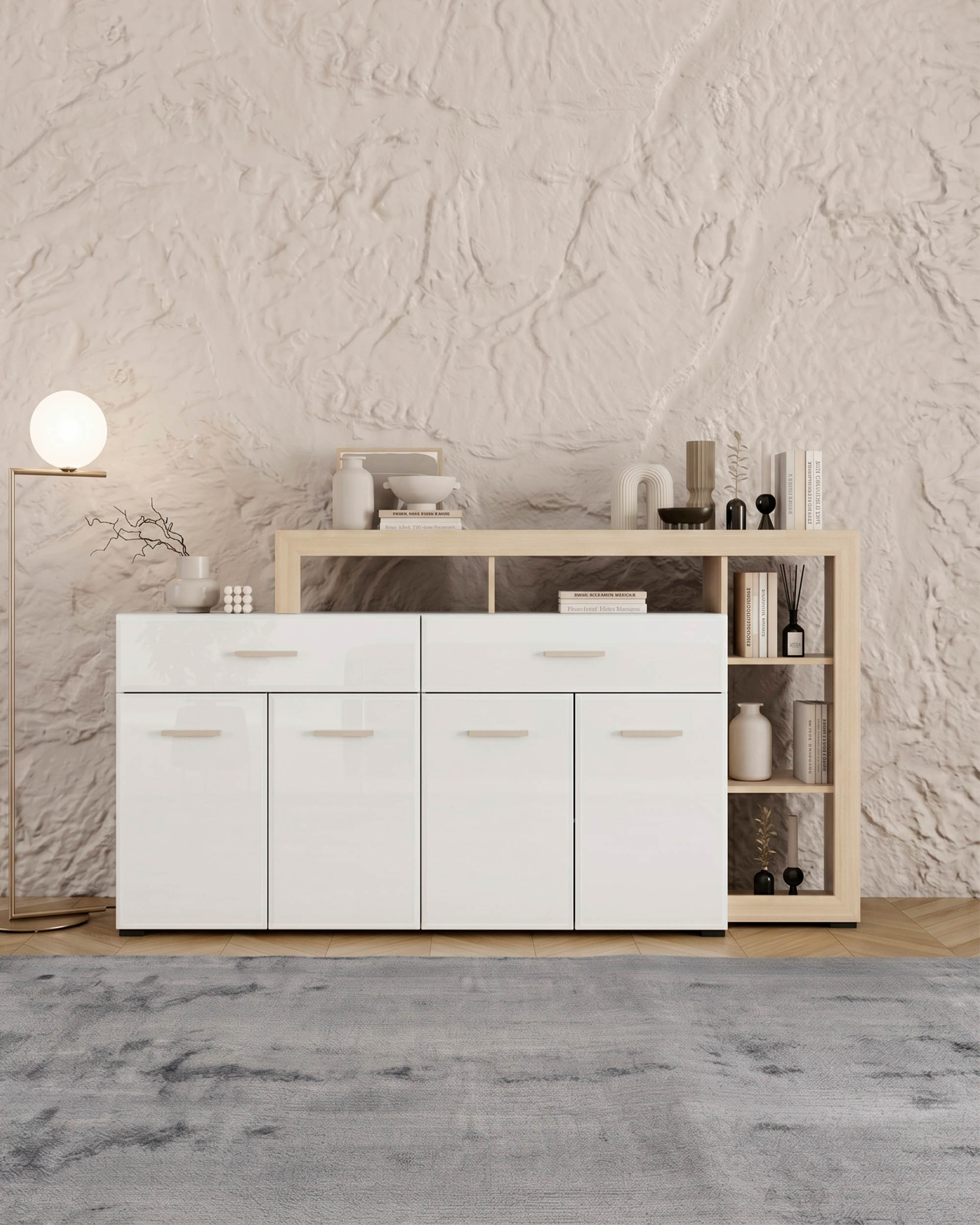 CARLOW sideboard with 4 doors and 2 drawers