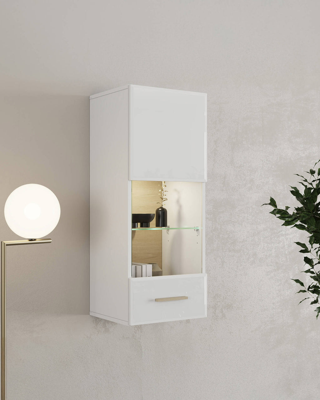 Vitrine suspensa CARLOW com 1 porta