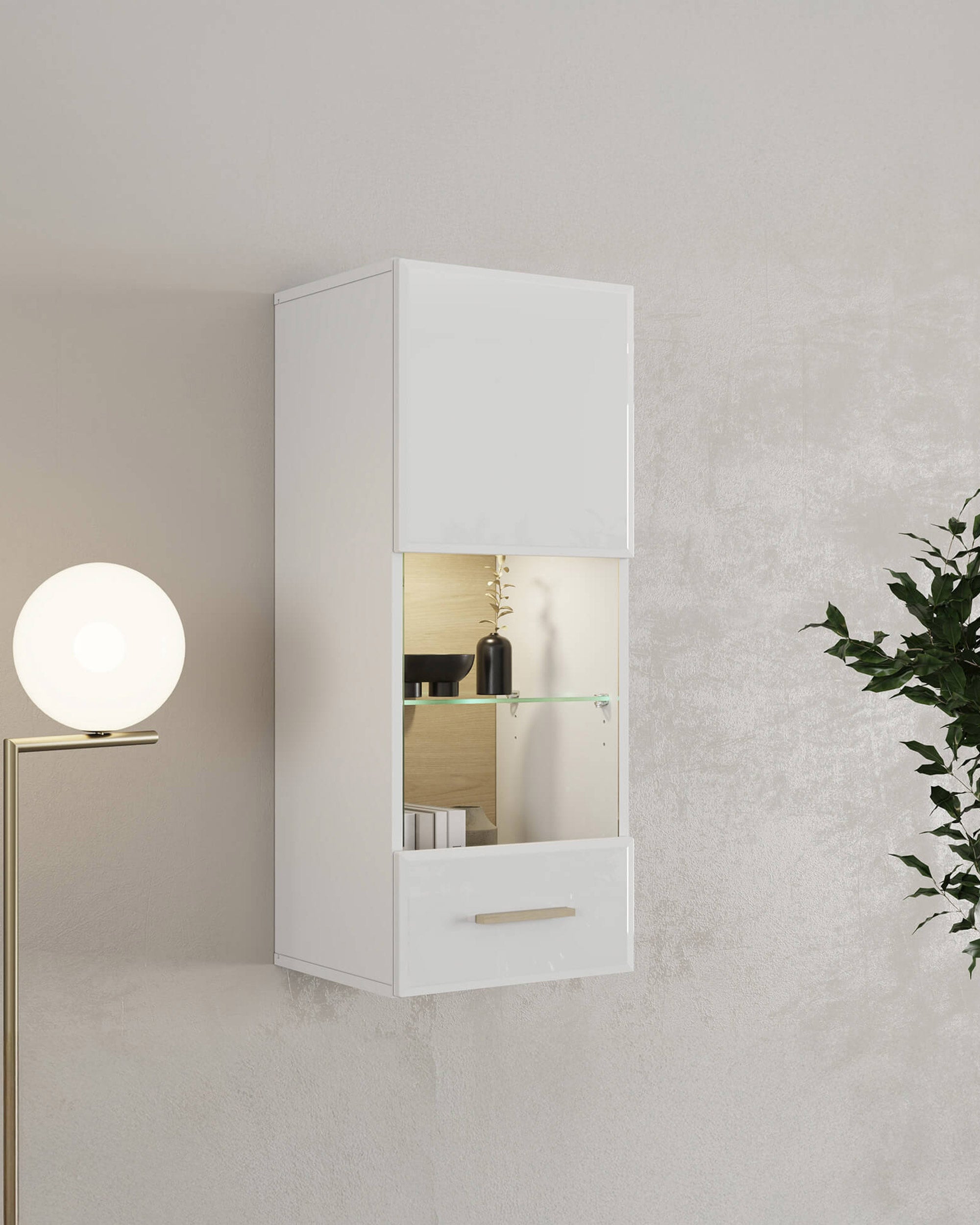 Vitrine suspensa CARLOW com 1 porta