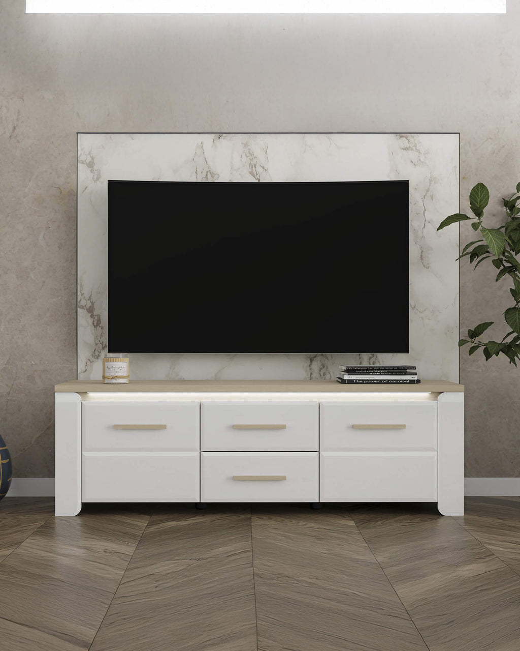 TV unit ABERDEEN with 2 doors and 2 drawers