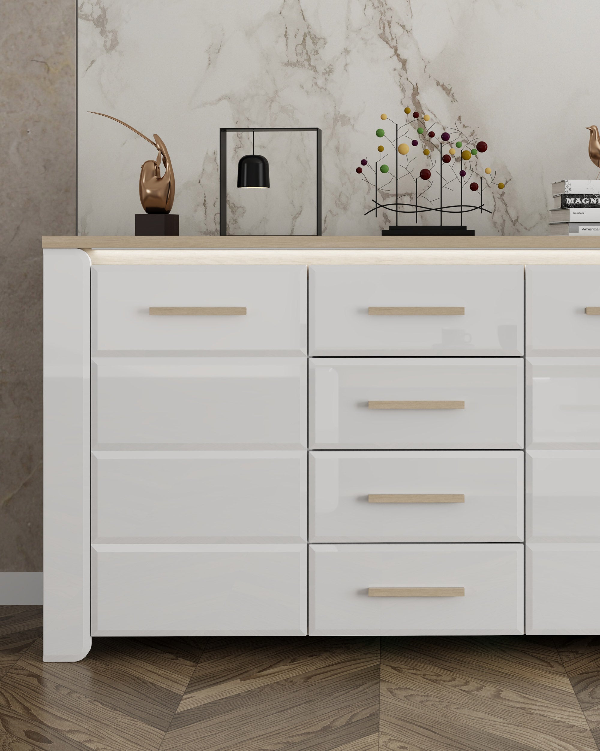 ABERDEEN Sideboard with 2 doors and 4 drawers