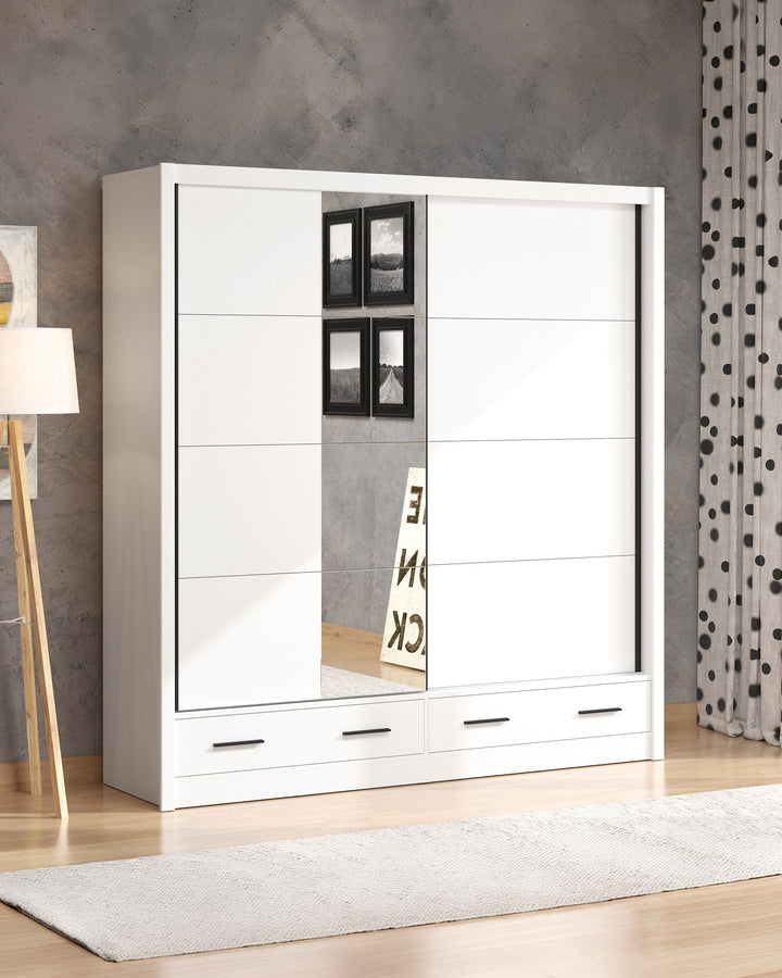 Roupeiro ALBI PLUS com 2 portas e 4 gavetas