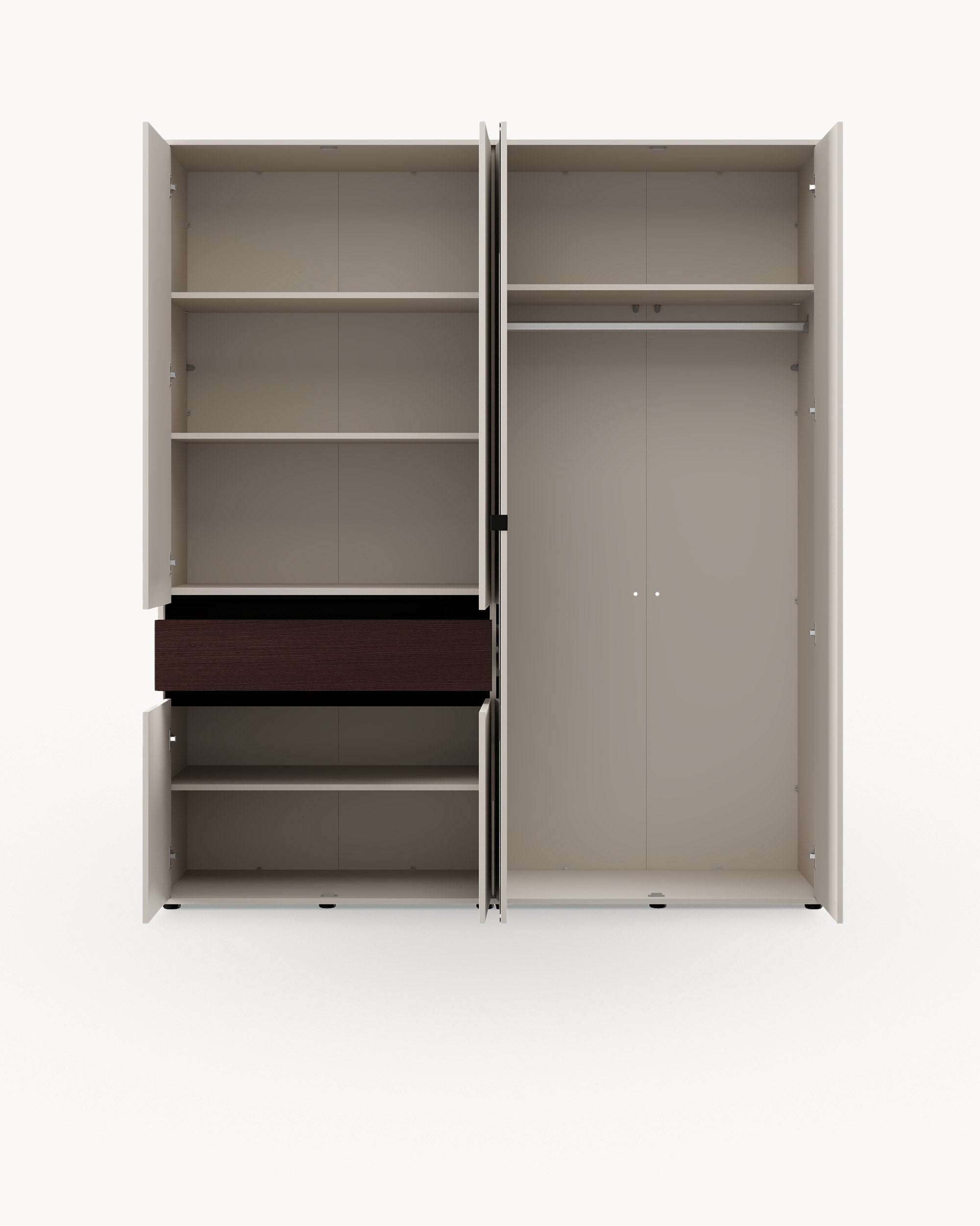 COLHIDA wardrobe with mirror, 6 doors and 1 drawer
