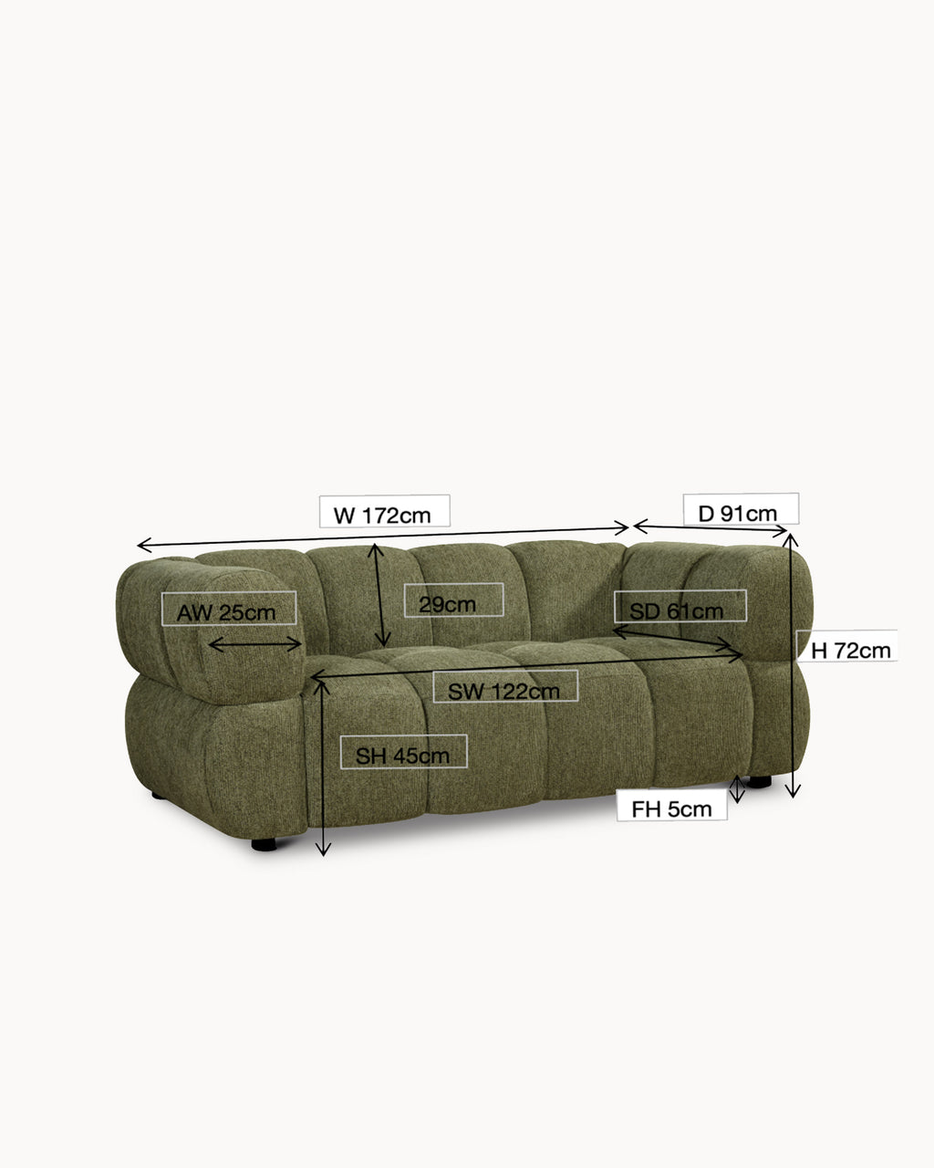 GIORGIA 2-seater sofa