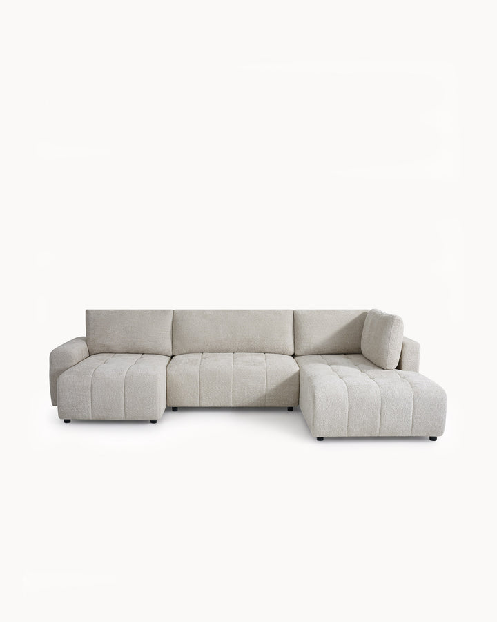 Sofá de canto BRAD com chaise longue,cama e baú