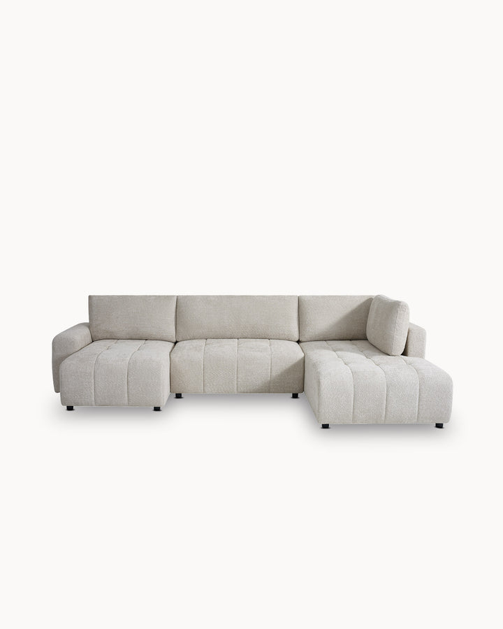Sofá de canto BRAD com chaise longue,cama e baú
