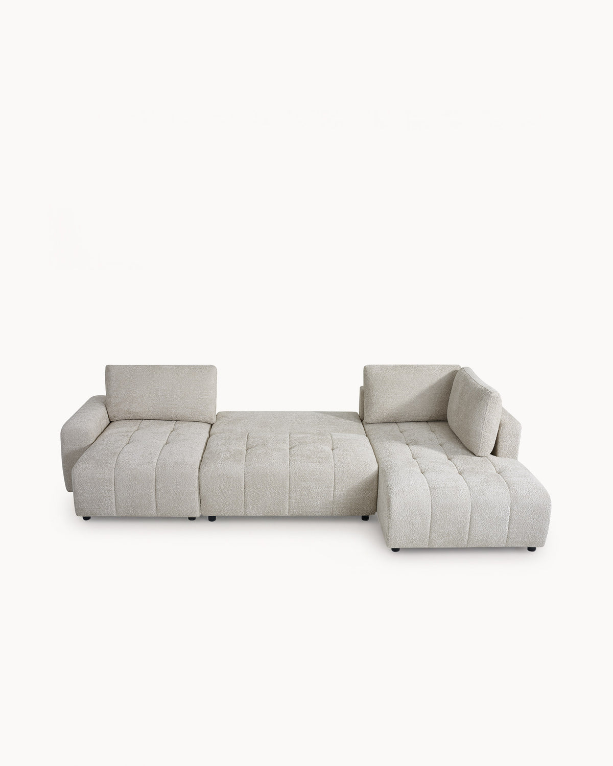 Sofá de canto BRAD com chaise longue,cama e baú