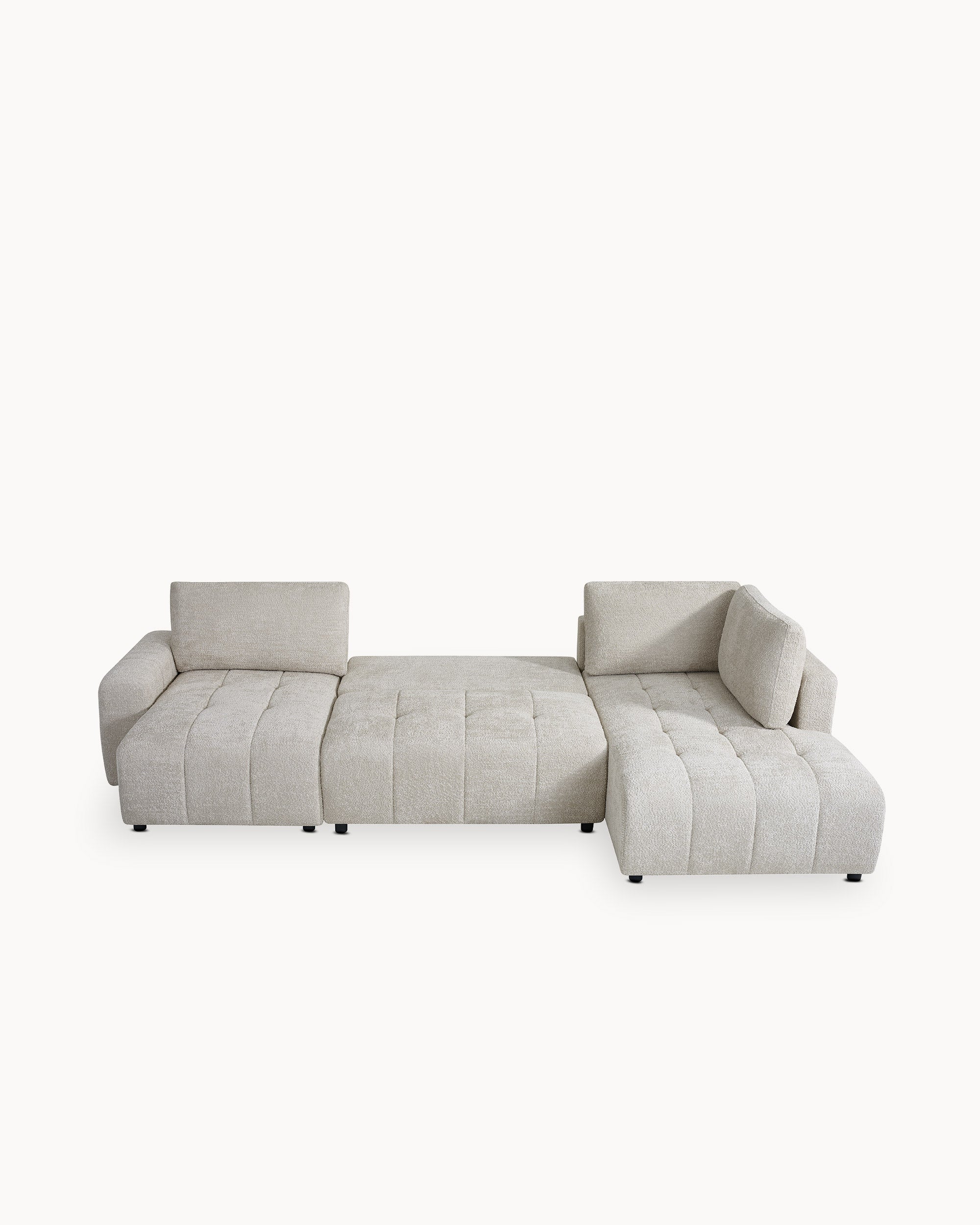 Sofá de canto BRAD com chaise longue,cama e baú