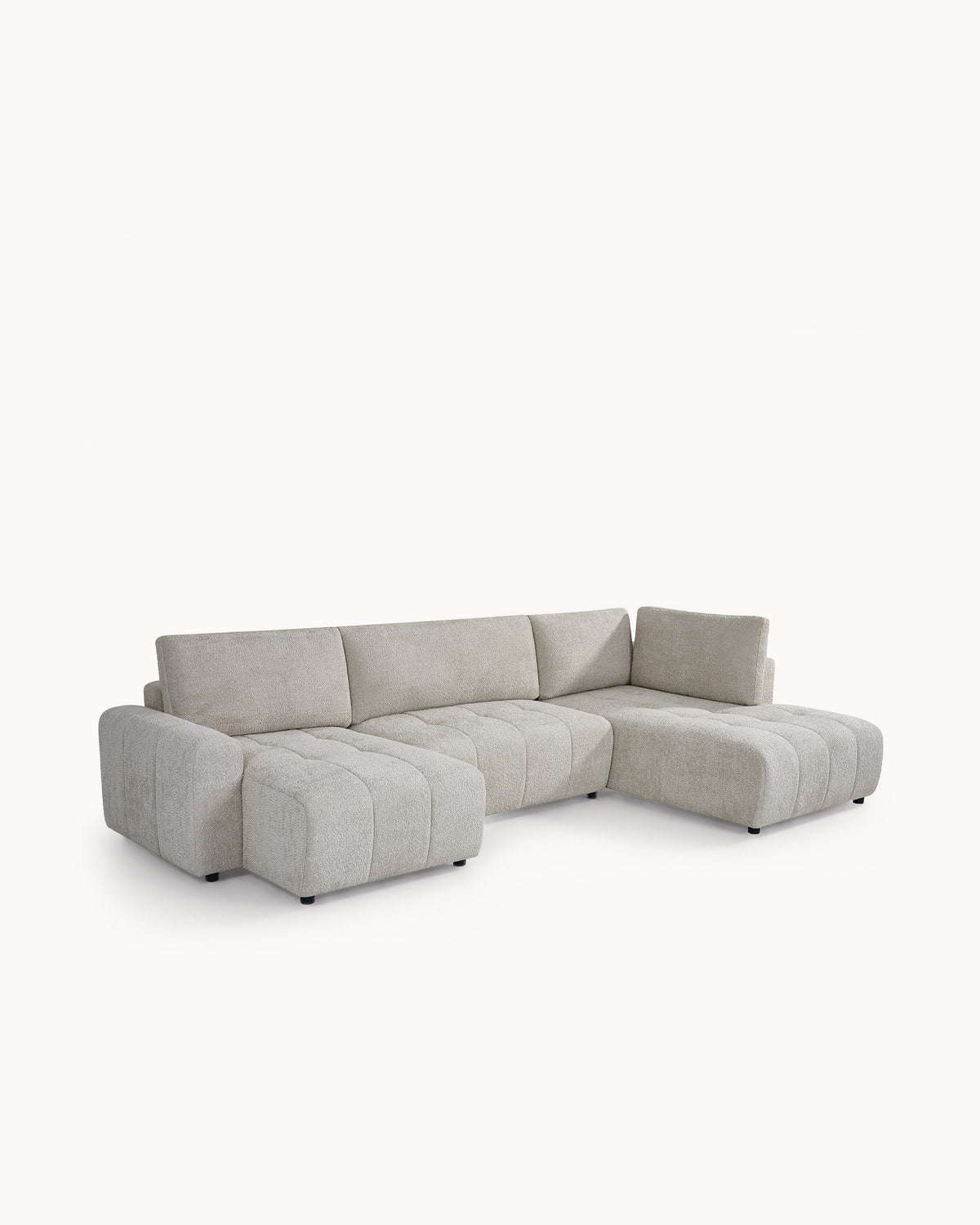 Sofá de canto BRAD com chaise longue,cama e baú