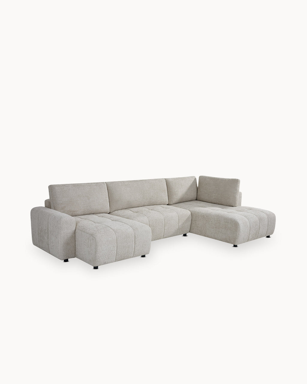 Sofá de canto BRAD com chaise longue,cama e baú