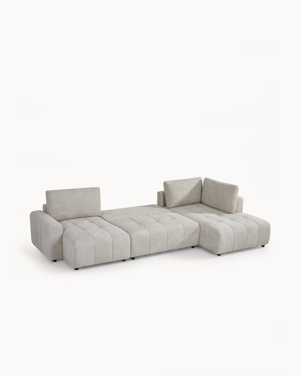 Sofá de canto BRAD com chaise longue,cama e baú