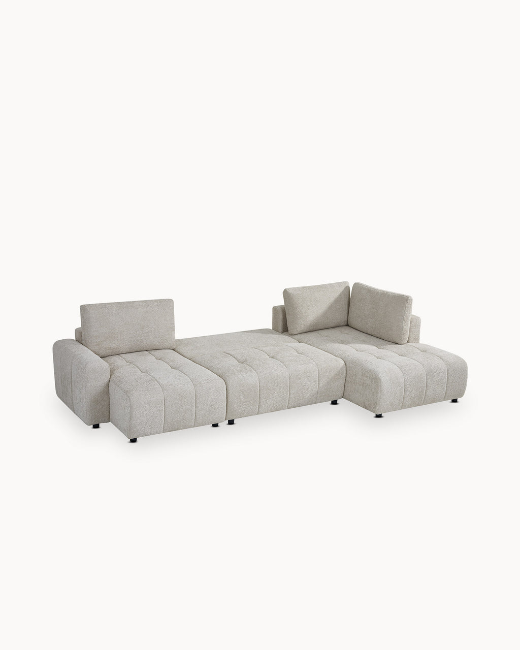 Sofá de canto BRAD com chaise longue,cama e baú