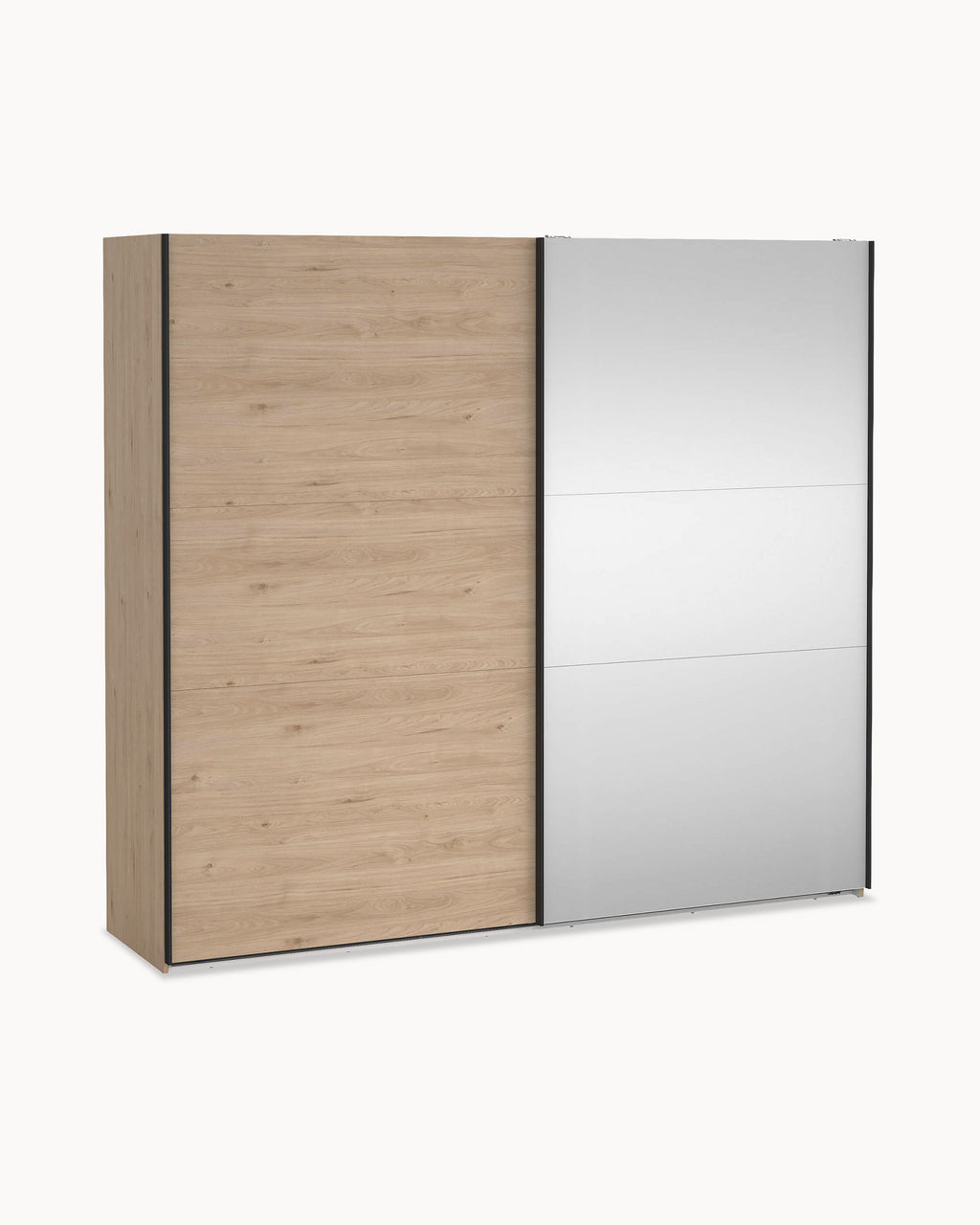 Wardrobe COMO with 2 doors, mirror, and integrated chest of drawers