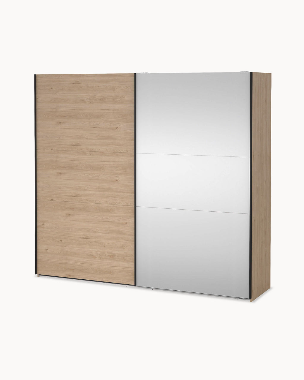 Wardrobe COMO with 2 doors, mirror, and integrated chest of drawers