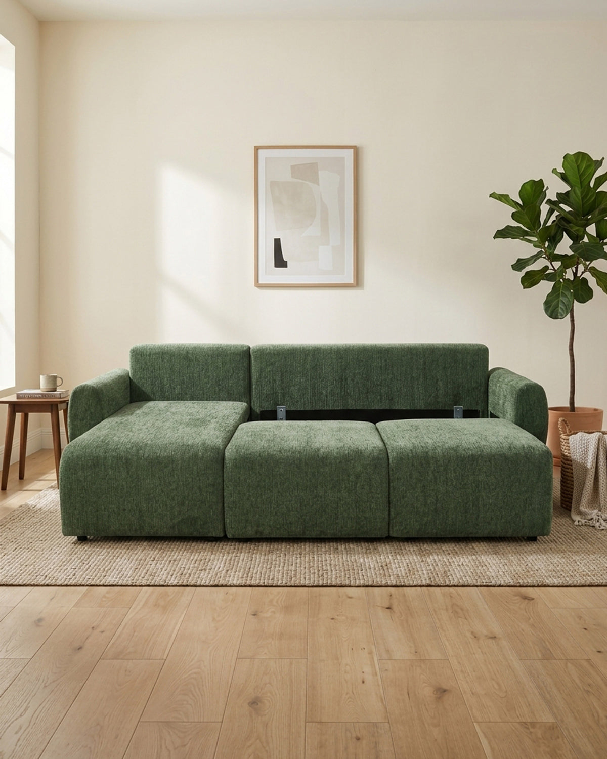 COTTA reversible chaise longue sofa with bed and storage chest