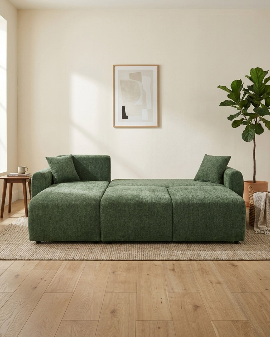 COTTA reversible chaise longue sofa with bed and storage chest