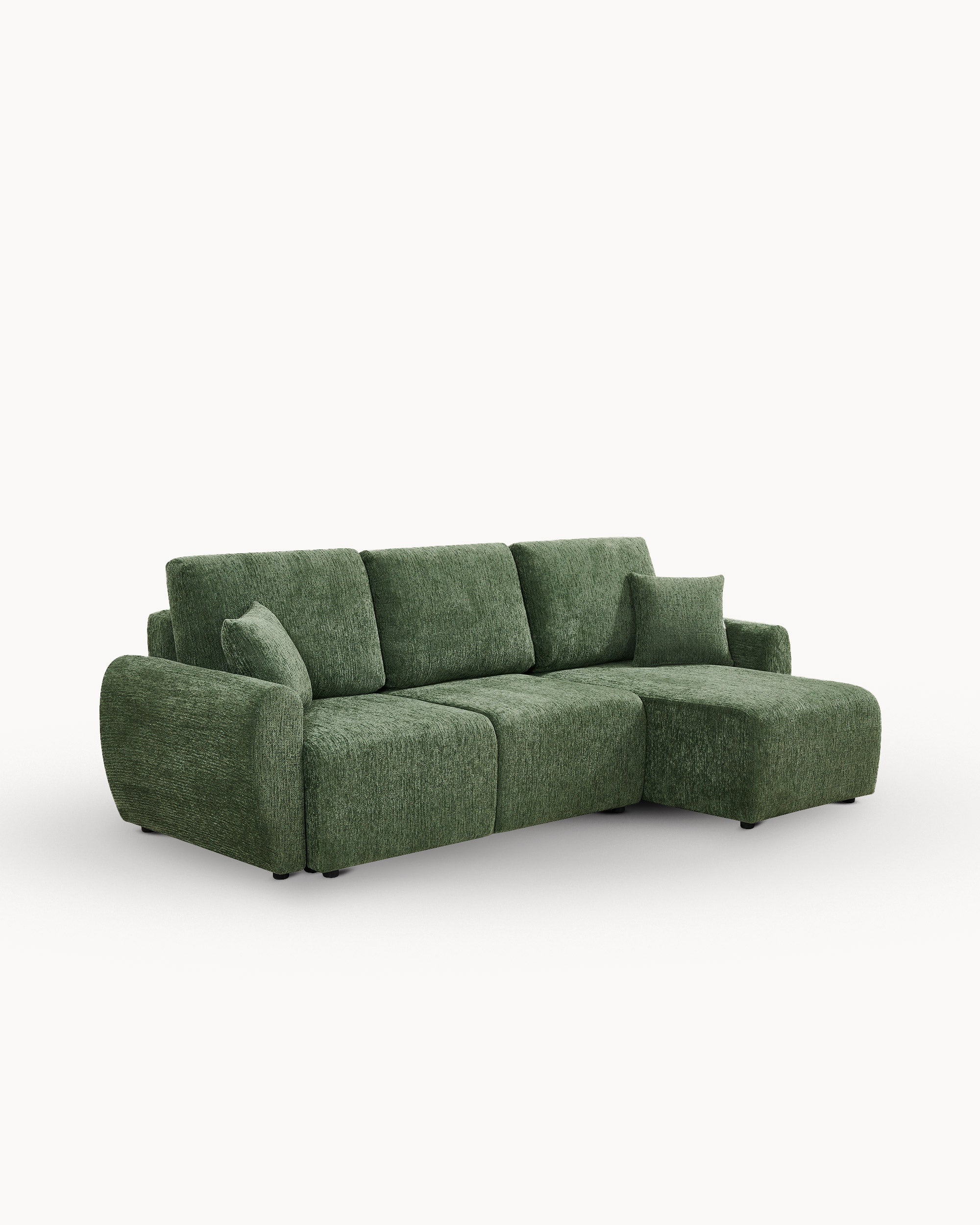 Sofá chaise longue reversible COTTA con cama y arcón