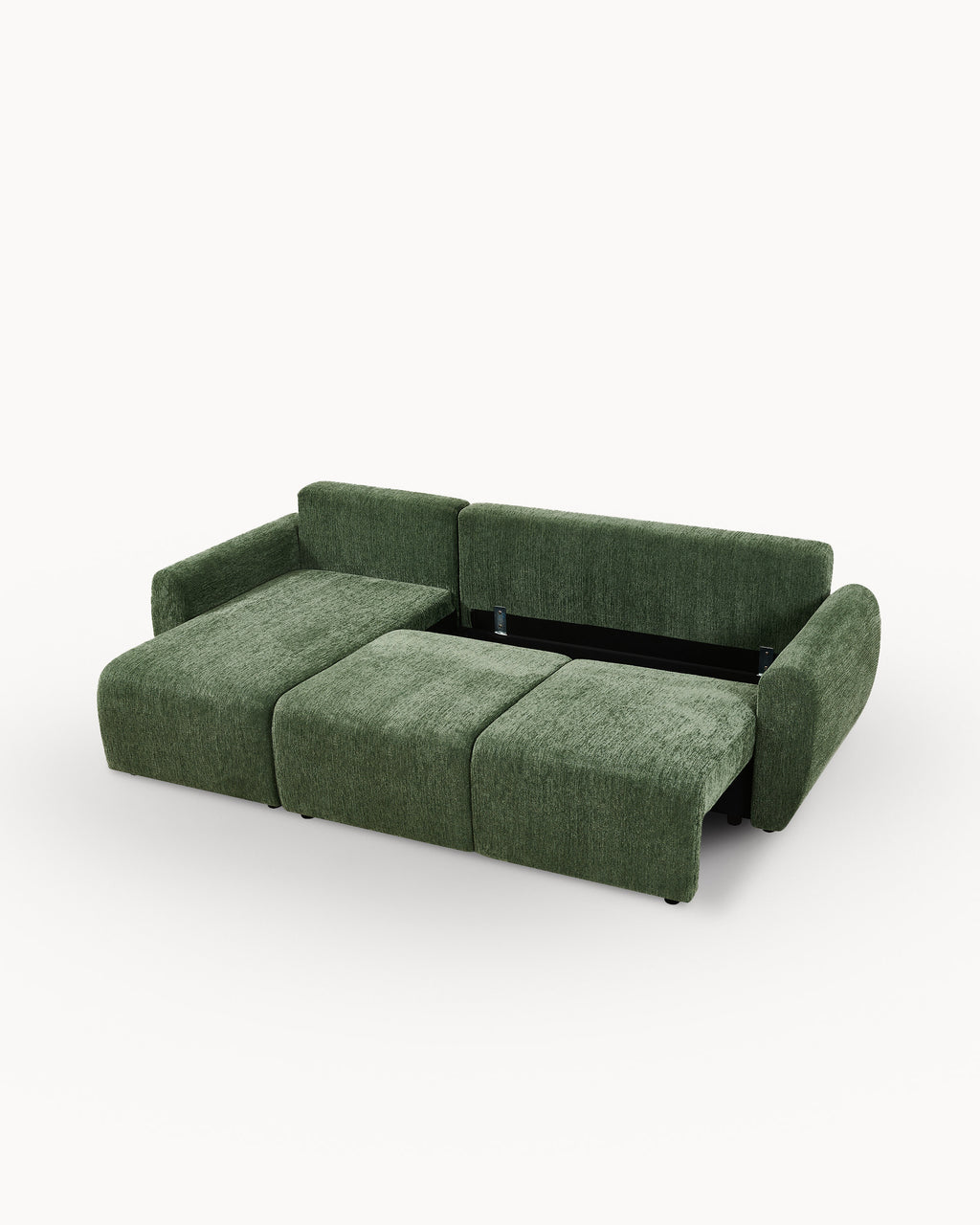 Sofá chaise longue reversible COTTA con cama y arcón