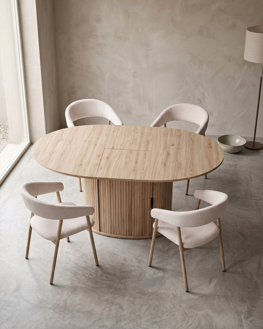 Mesa extensível GORDONIA com arrumação (120-160cm)