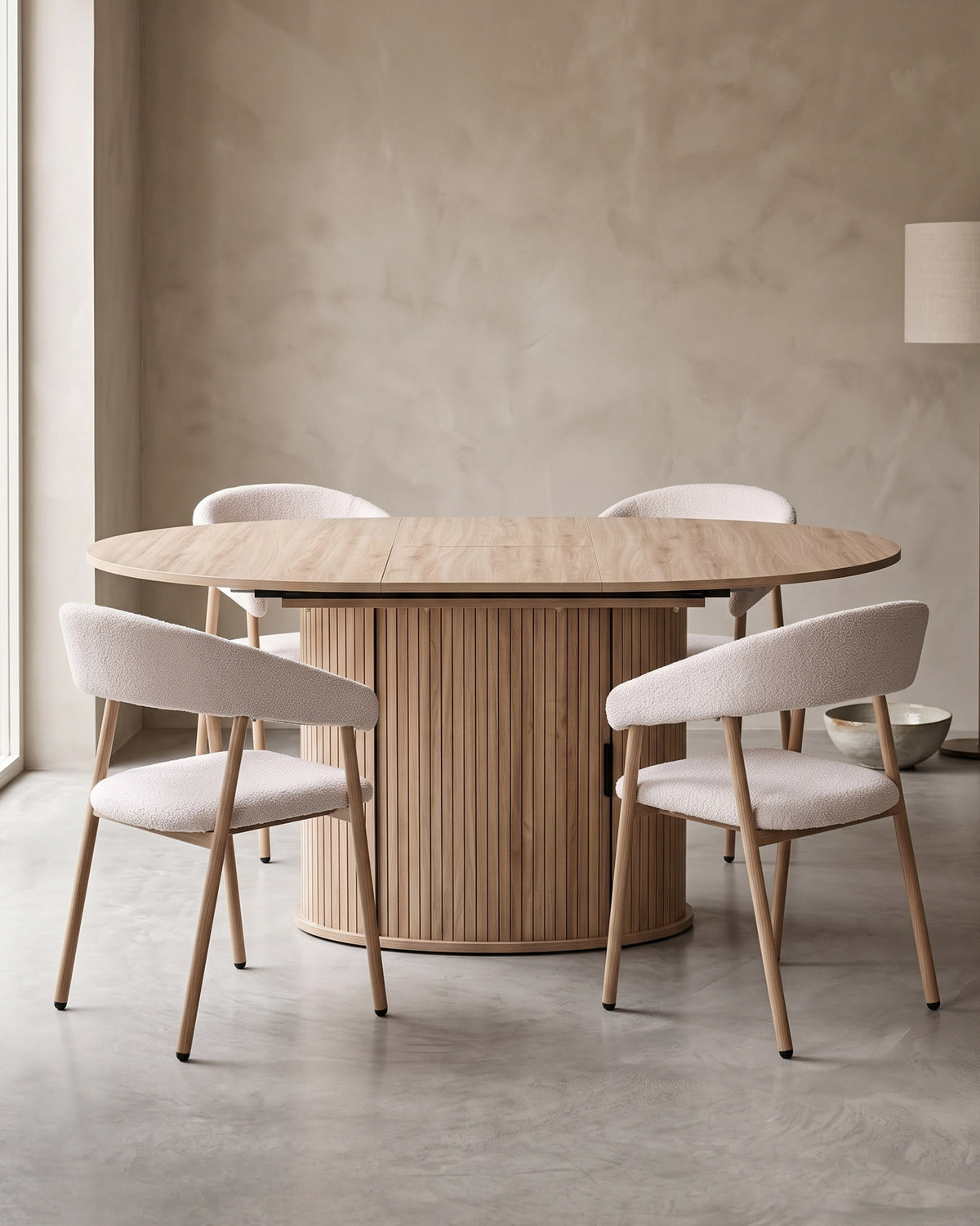 Mesa extensível GORDONIA com arrumação (120-160cm)