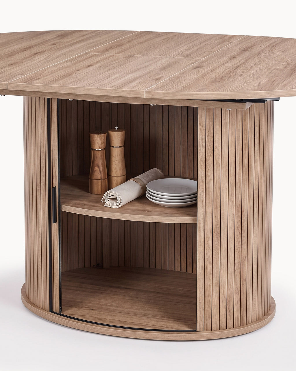 Mesa extensível GORDONIA com arrumação (120-160cm)