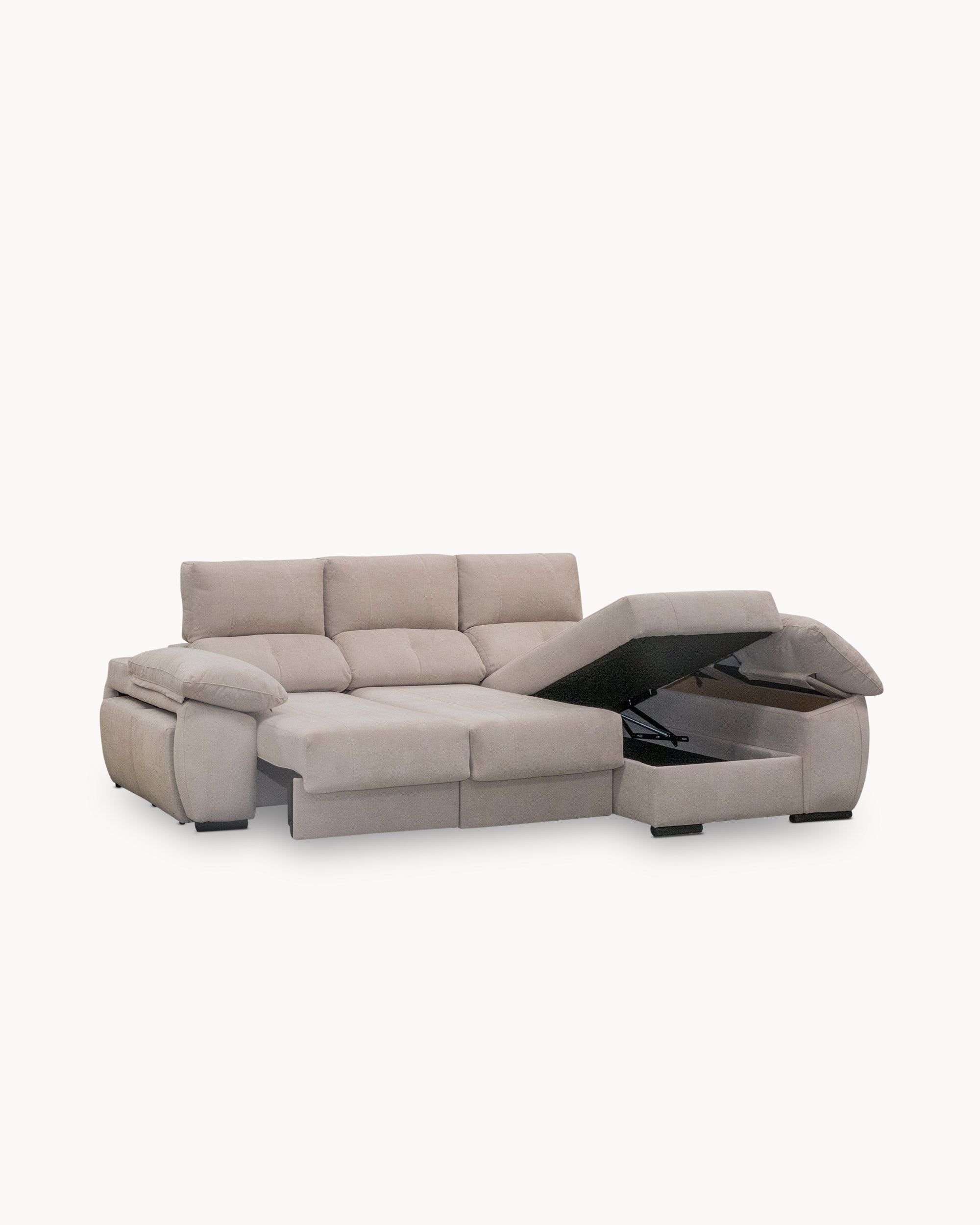 Sofá chaise Longue ANDOR com cama,baús e puffs