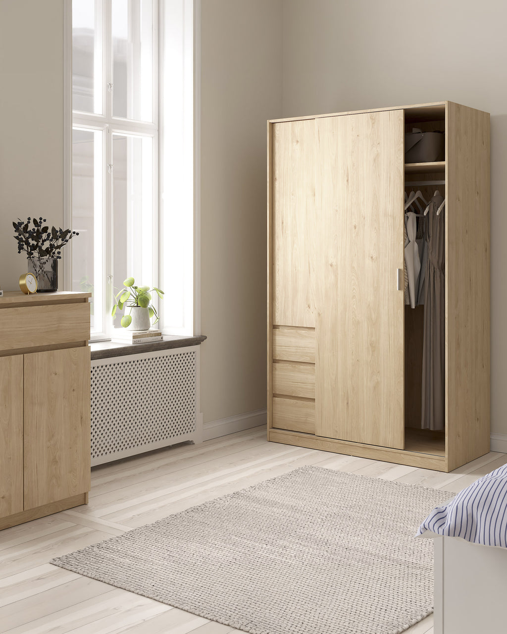 Roupeiro NEW MATRIX II com 2 portas e 3 gavetas