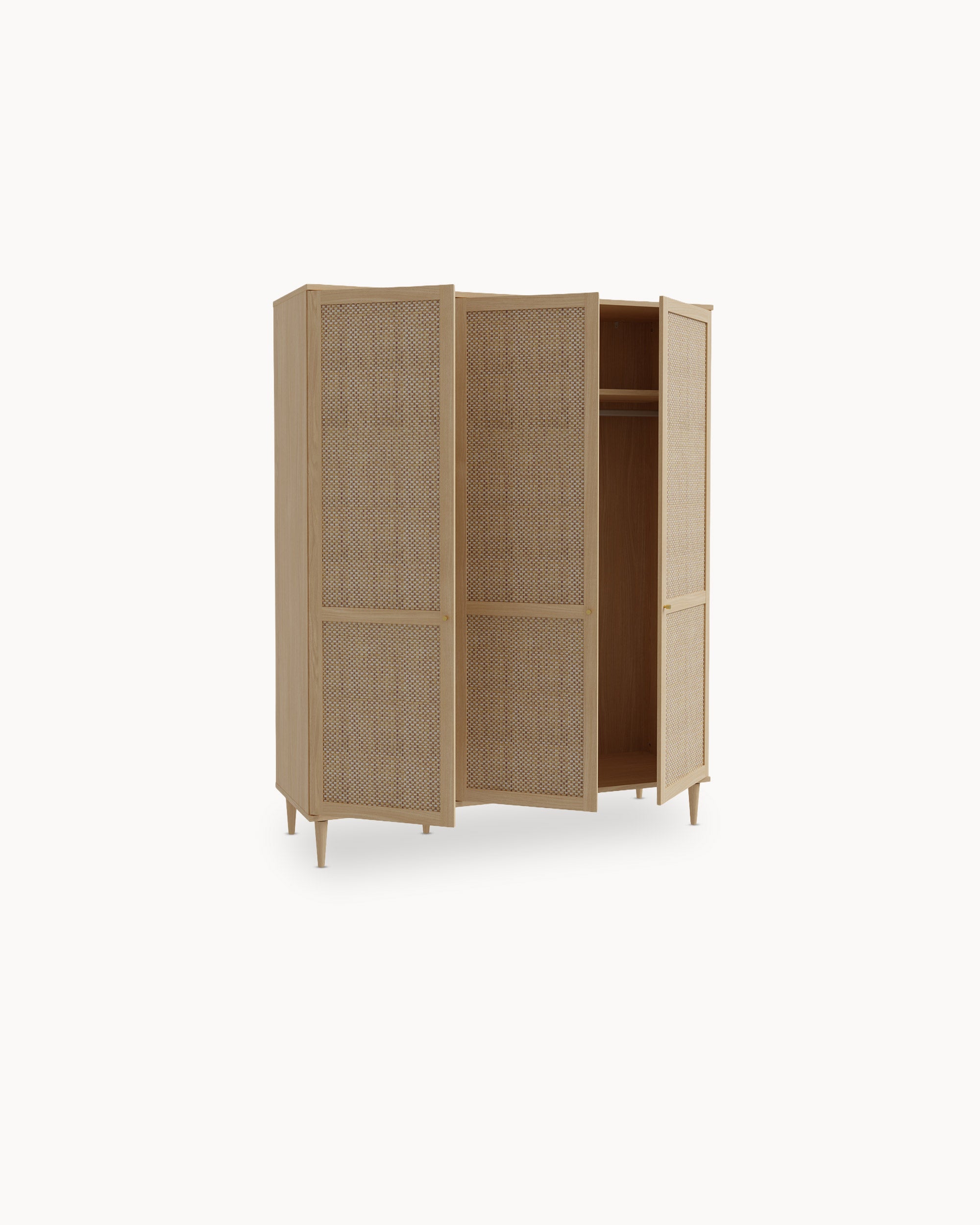 VIMEA wardrobe in rattan and 3 doors