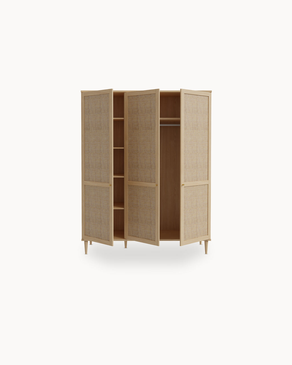 VIMEA wardrobe in rattan and 3 doors