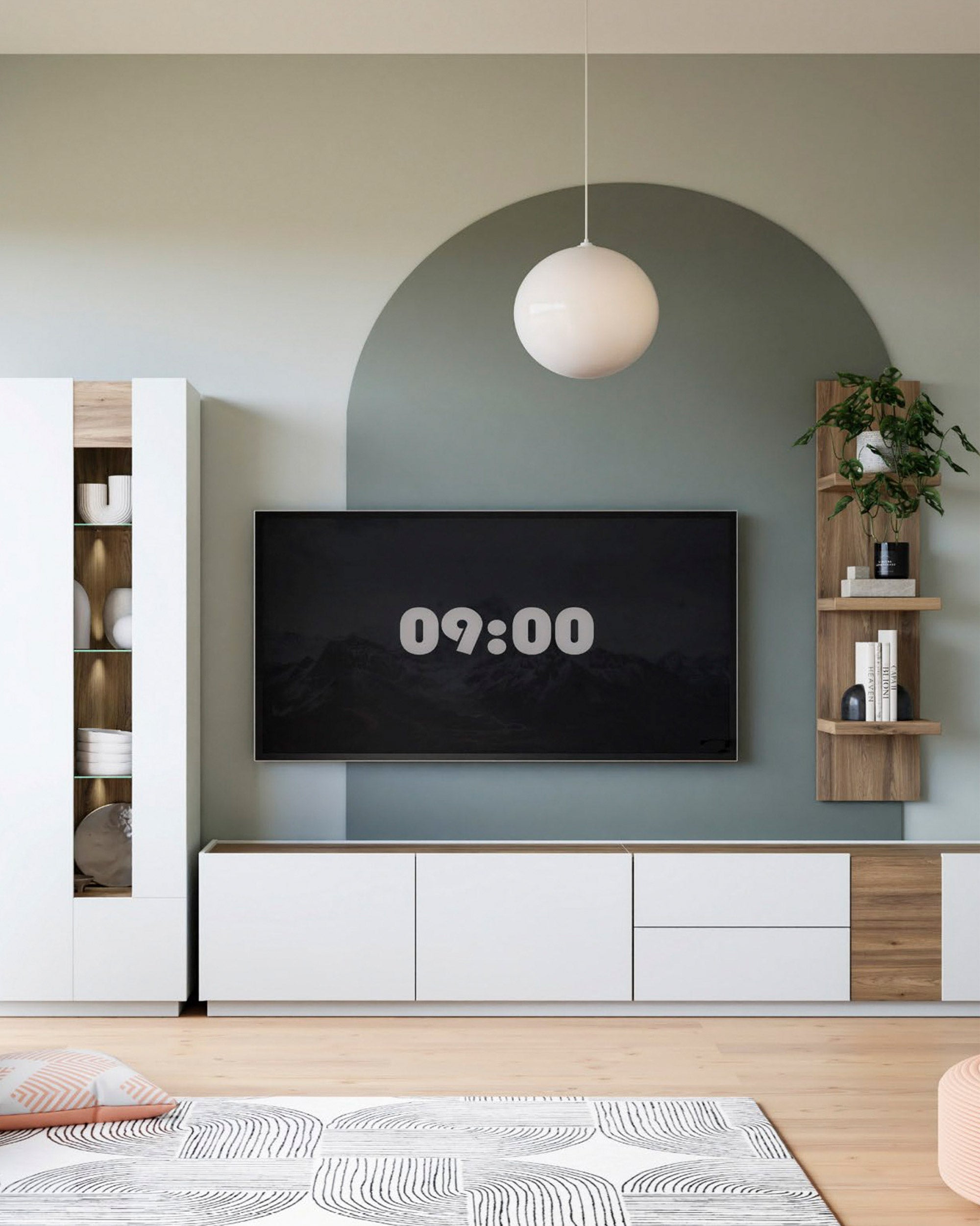 LINA TV unit with 3 doors and 2 drawers