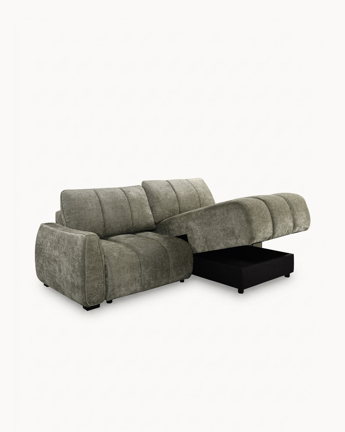 Sofá chaise longue reversível TANK com cama e baús