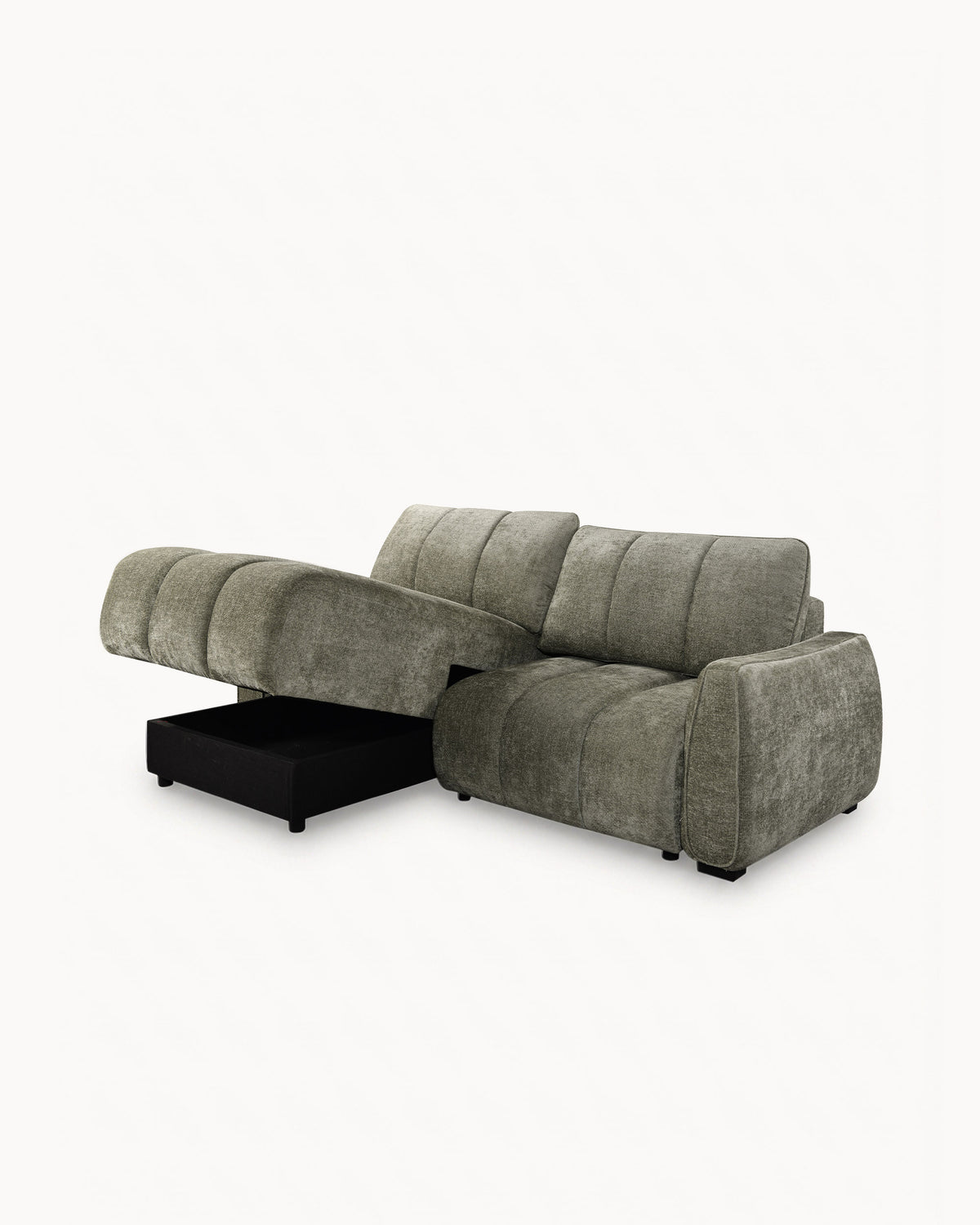Sofá chaise longue reversível TANK com cama e baús