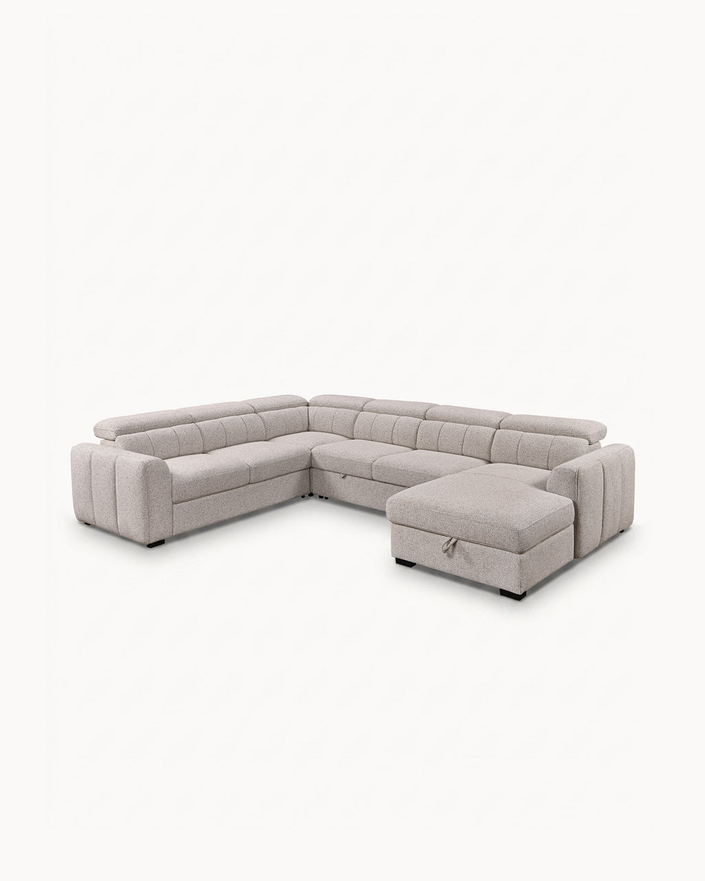 Sofá de canto VIKA com chaise longue,cama e baú
