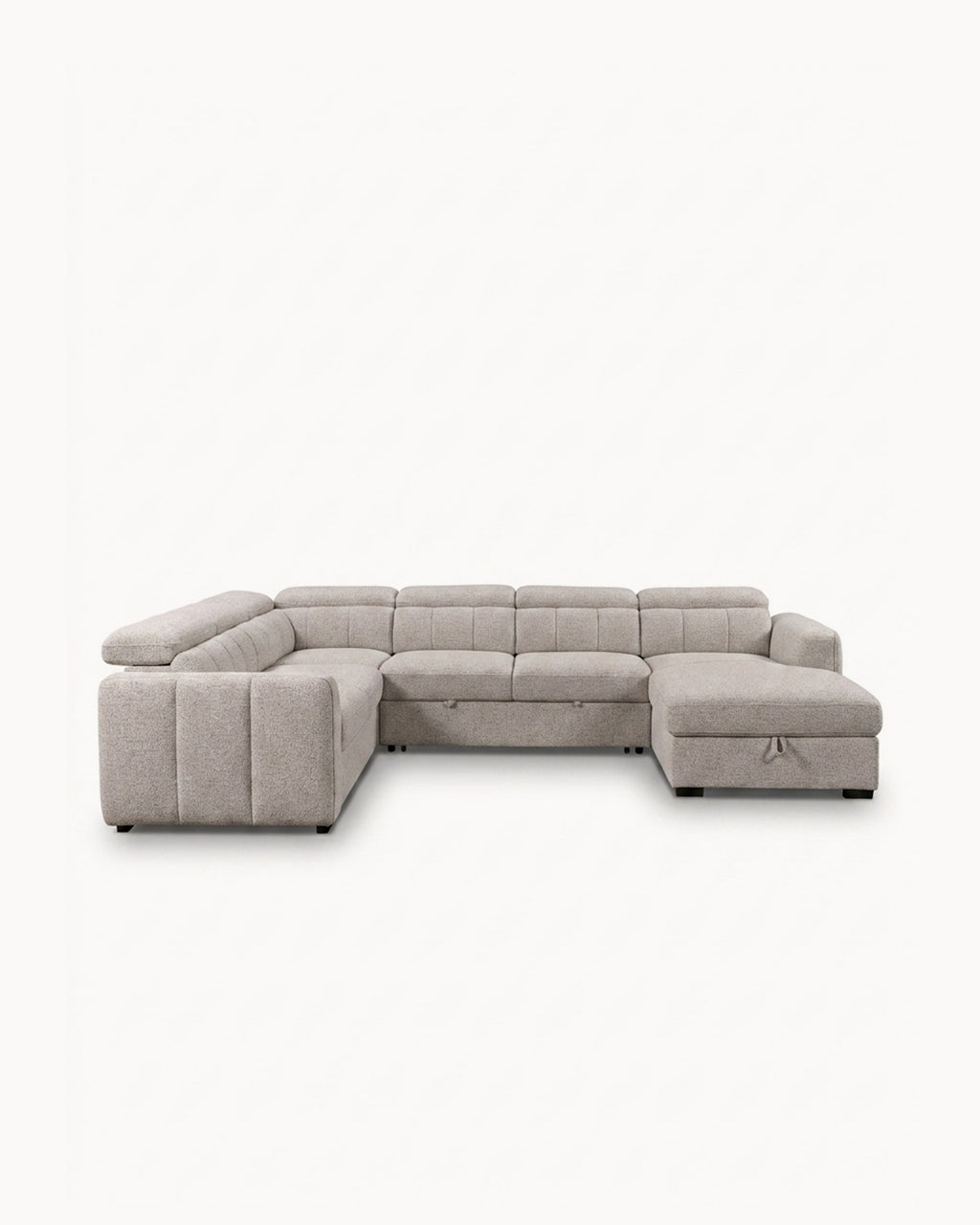 Sofá de canto VIKA com chaise longue,cama e baú