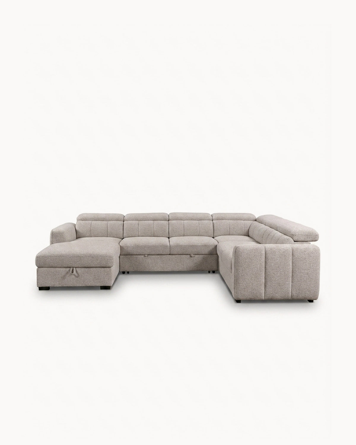 Sofá de canto VIKA com chaise longue,cama e baú