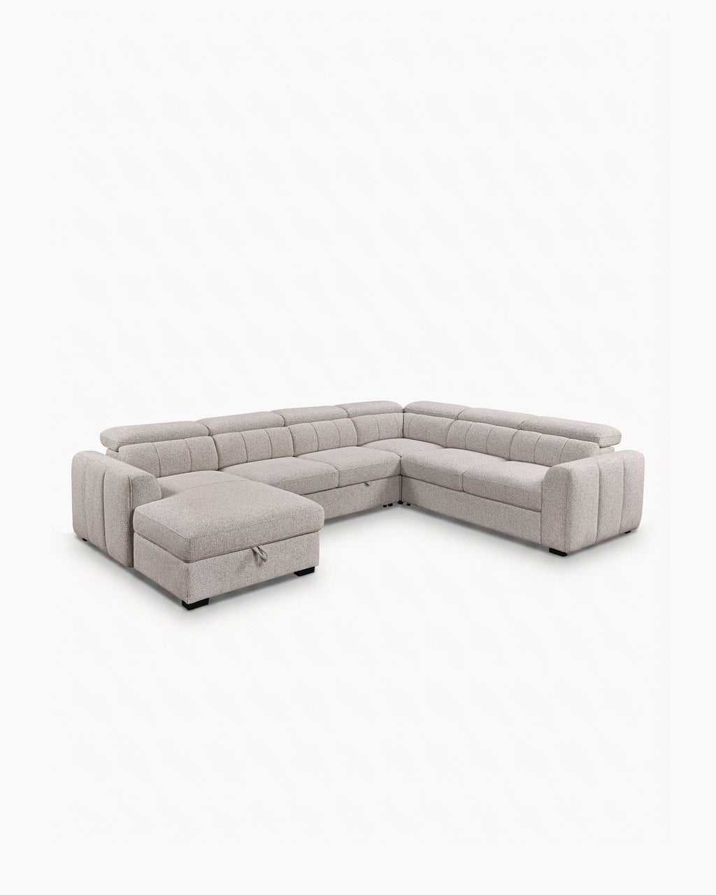 Sofá de canto VIKA com chaise longue,cama e baú