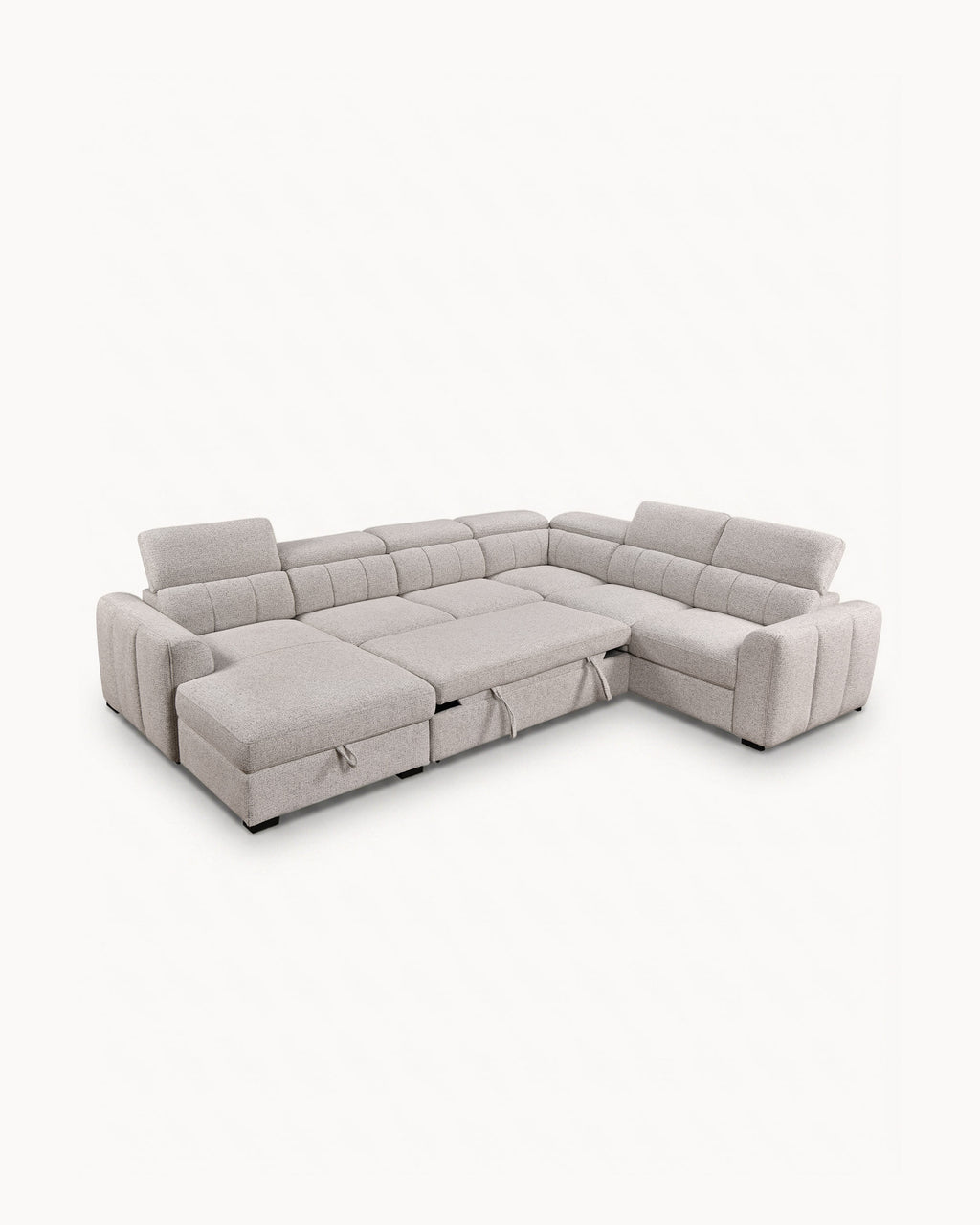 Sofá de canto VIKA com chaise longue,cama e baú