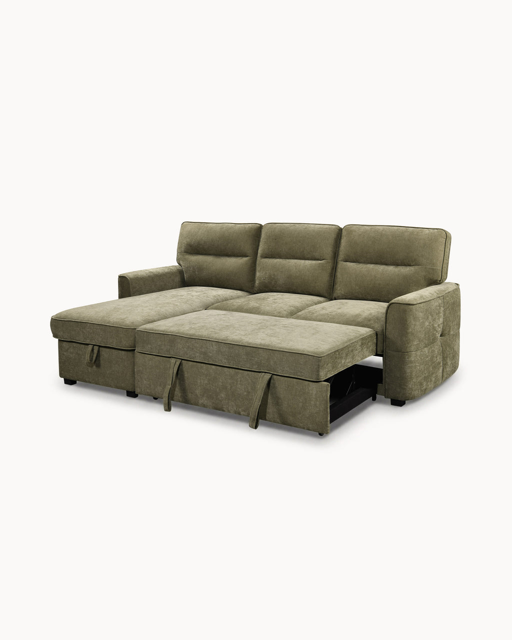 Sofá chaise lounge reversível POLINA com cama e baú